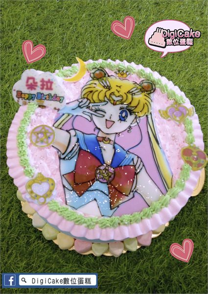 美少女孩戰士手繪蛋糕