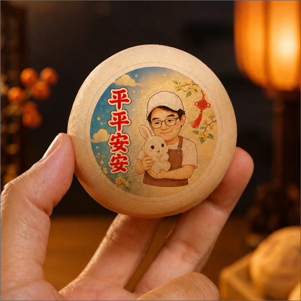 中秋大餅臉Q版椪餅禮盒(六Q版圖客製椪餅)