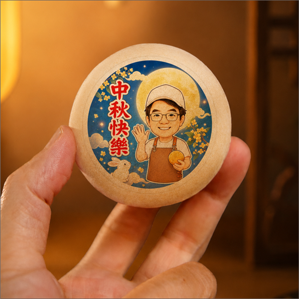 中秋大餅臉Q版椪餅禮盒(六Q版圖客製椪餅)