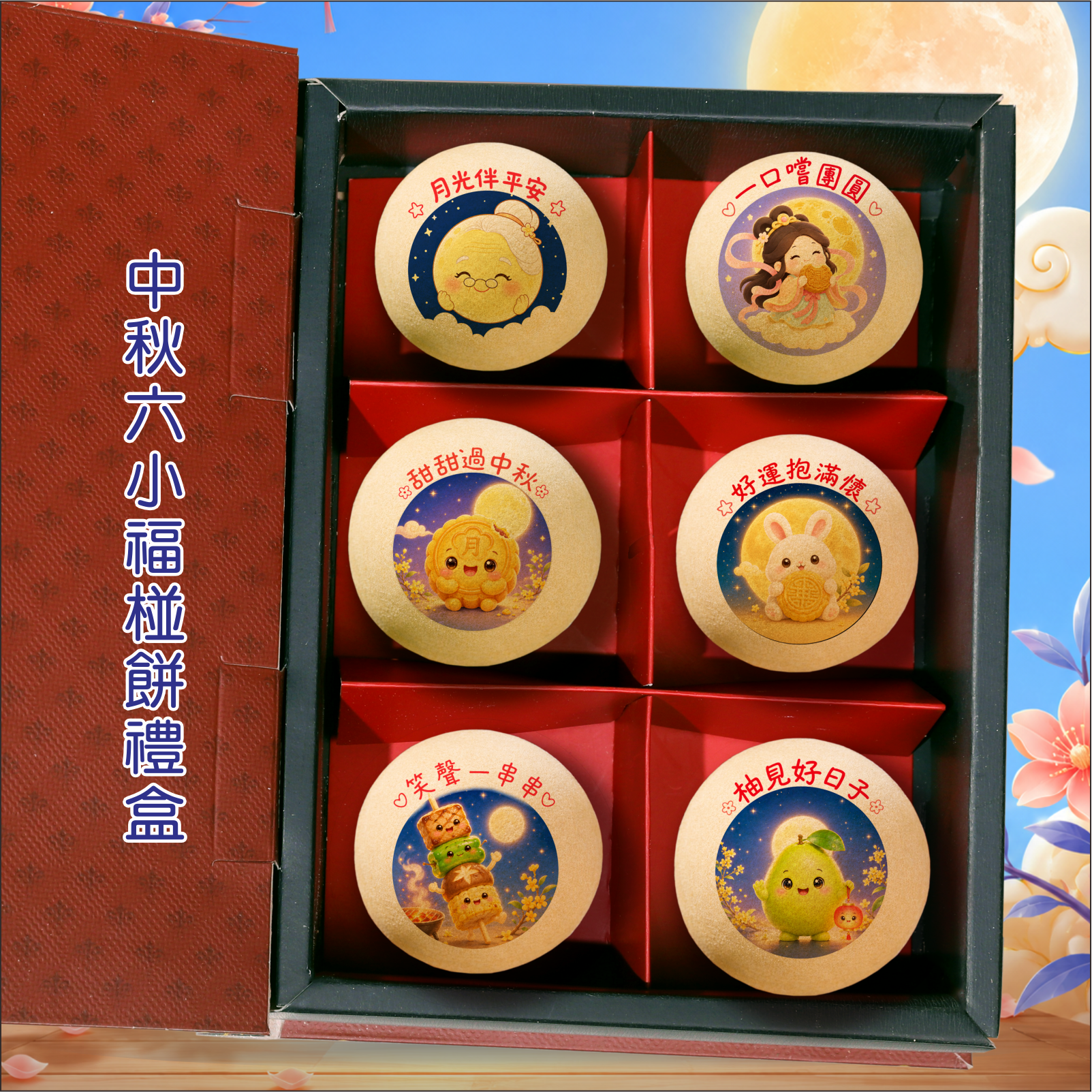 中秋六小福椪餅禮盒(六Q圖公版)