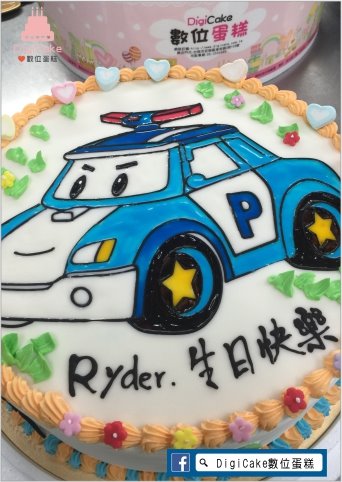 警車手繪蛋糕