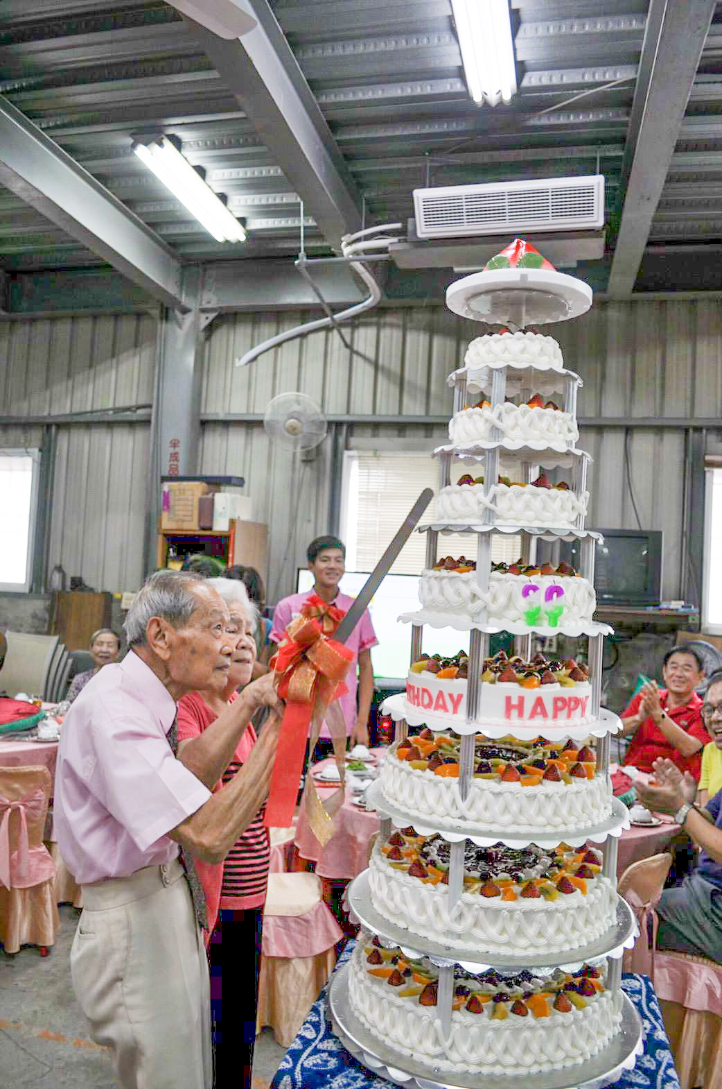 大壽桃祝壽九層蛋糕